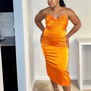 Orange cut out dress